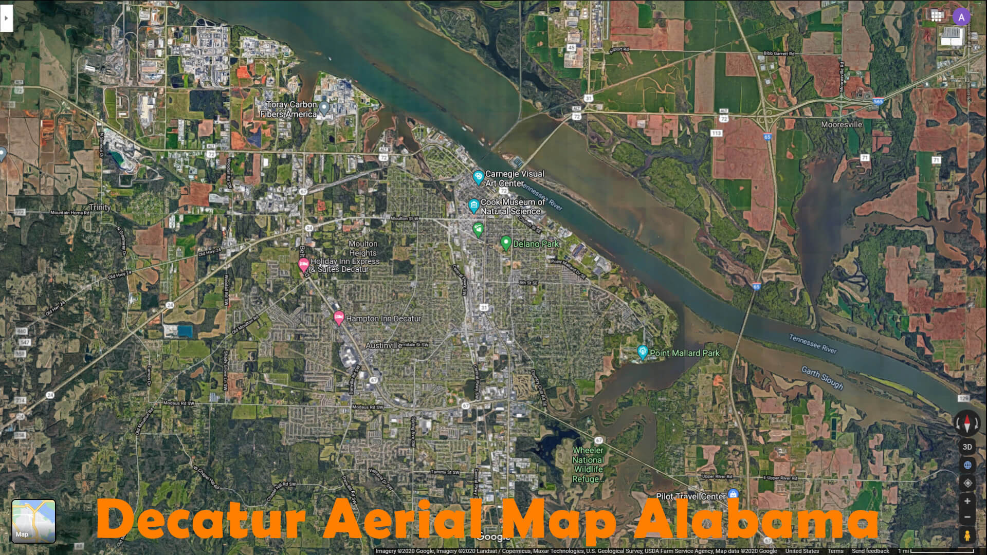 Decatur Aerial Map Alabama